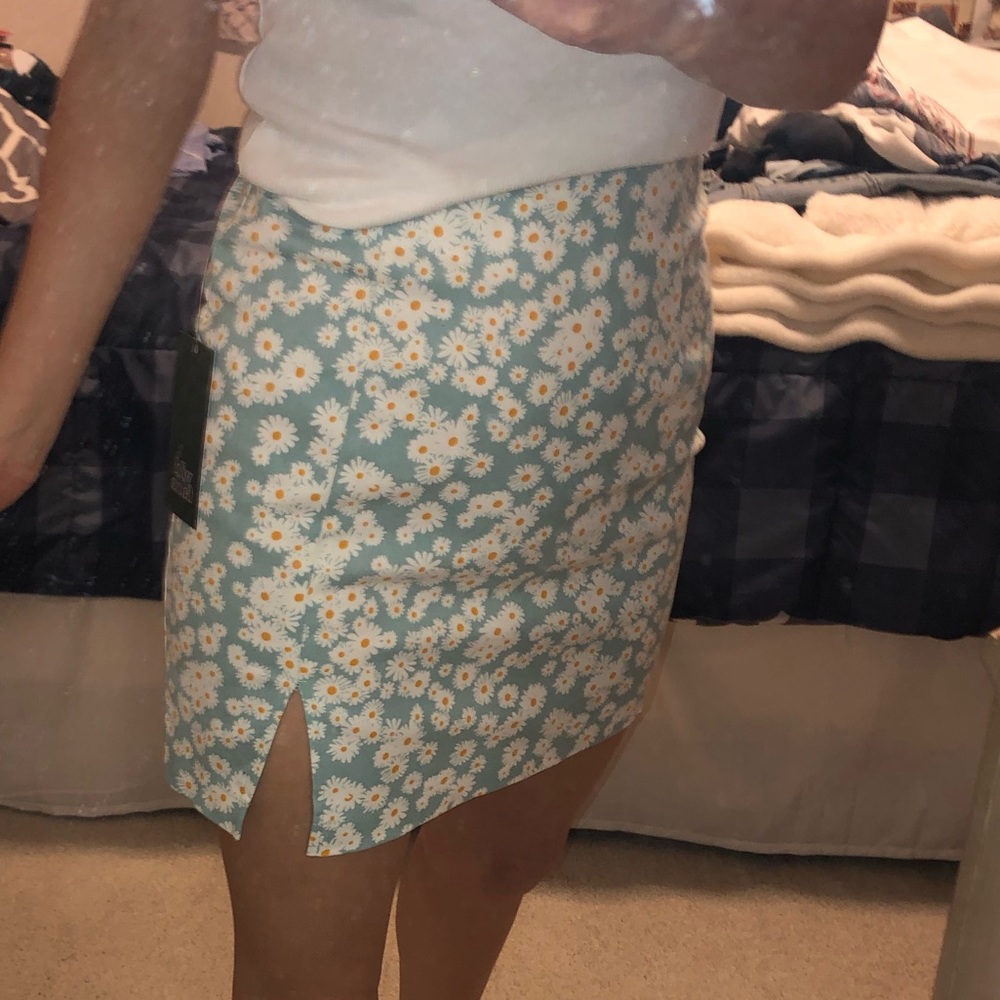 Wild fable blue floral mini skirt